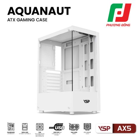  VỎ CASE MÁY TÍNH GAMING AQUANUT AX5 2 MẶT KÍNH 