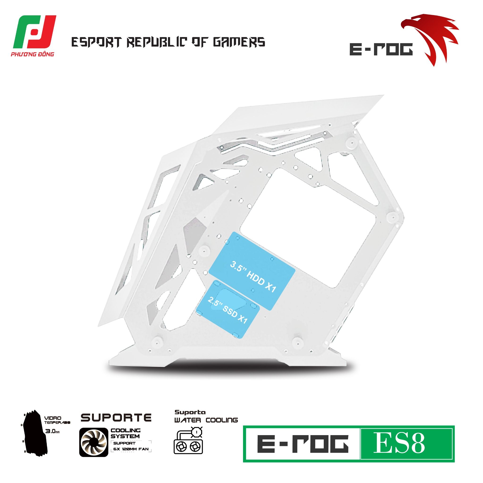  VỎ CASE EROG ES8 WHITE 