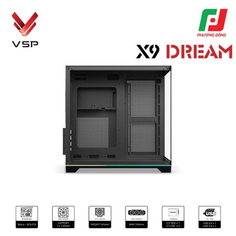  VỎ CASE VSP X9 DREAM BLACK/ WHITE ( SẴN 3 FAN) CHÍNH HÃNG 