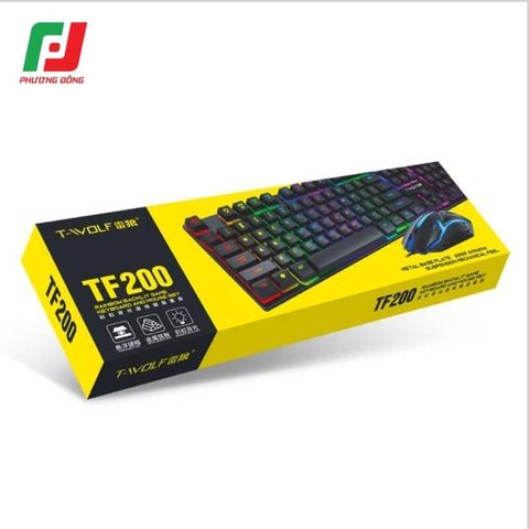  Combo Bàn Phím Chuột Gaming T-WOLF TF200 USB – LED Rainbow 