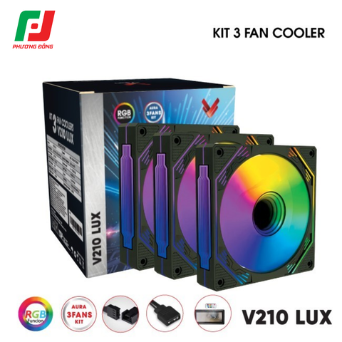  Quạt Tản Nhiệt Case VSP V210 LUX (Bộ 3 Quạt 120mm + Hub) 