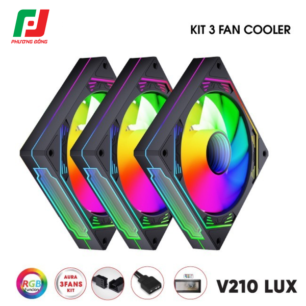  Quạt Tản Nhiệt Case VSP V210 LUX (Bộ 3 Quạt 120mm + Hub) 