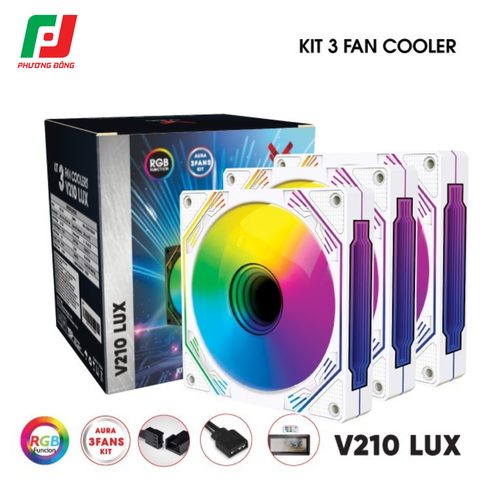  Quạt Tản Nhiệt Case VSP V210 LUX (Bộ 3 Quạt 120mm + Hub) 