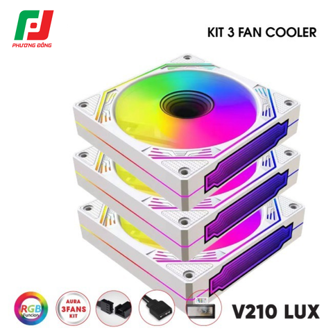  Quạt Tản Nhiệt Case VSP V210 LUX (Bộ 3 Quạt 120mm + Hub) 