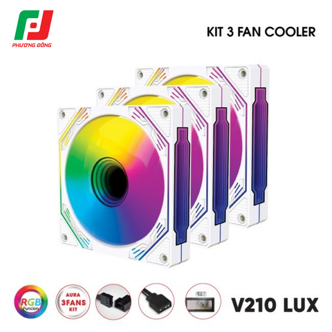  Quạt Tản Nhiệt Case VSP V210 LUX (Bộ 3 Quạt 120mm + Hub) 