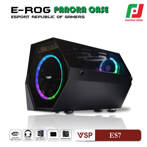  VỎ CASE MÁY TÍNH ESPORT GAMING ES7 ĐEN/TRẮNG KÈM FAN 