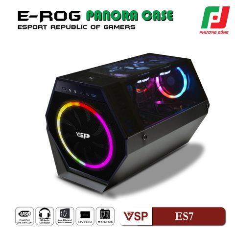  VỎ CASE MÁY TÍNH ESPORT GAMING ES7 ĐEN/TRẮNG KÈM FAN 