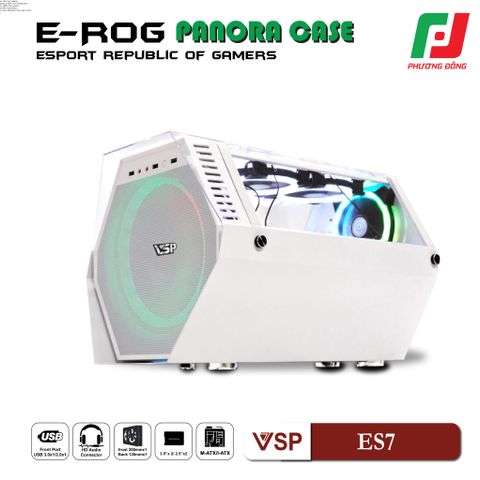  VỎ CASE MÁY TÍNH ESPORT GAMING ES7 ĐEN/TRẮNG KÈM FAN 