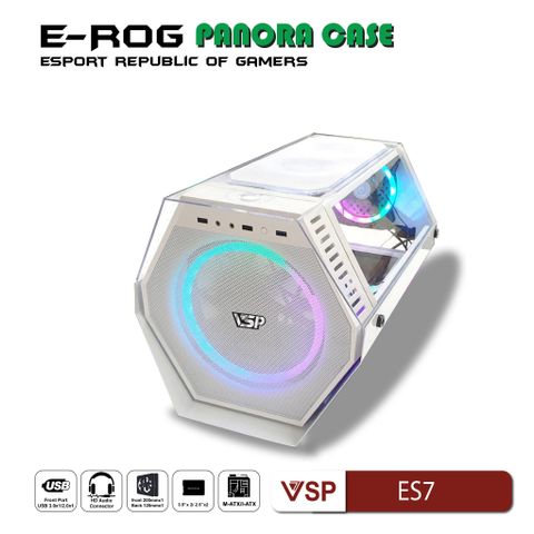  VỎ CASE MÁY TÍNH ESPORT GAMING ES7 ĐEN/TRẮNG KÈM FAN 
