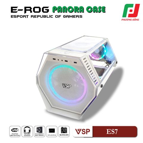  VỎ CASE MÁY TÍNH ESPORT GAMING ES7 ĐEN/TRẮNG KÈM FAN 