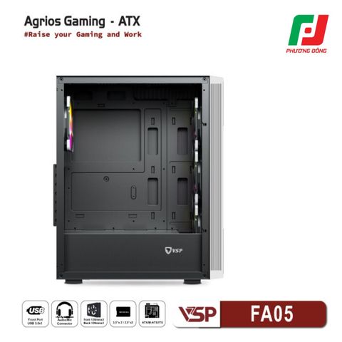  VỎ CASE MÁY TÍNH VSP GAMING FA05 + 4FANS LED 