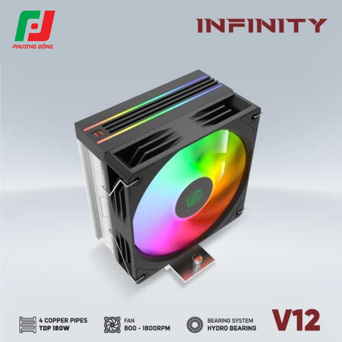  Tản Nhiệt Khí CPU VSP V12 (Socket Đa Năng / 4 Ống Đồng / LED RGB) 