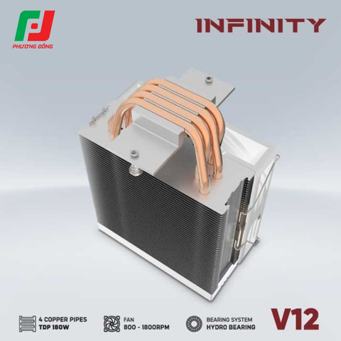  Tản Nhiệt Khí CPU VSP V12 (Socket Đa Năng / 4 Ống Đồng / LED RGB) 