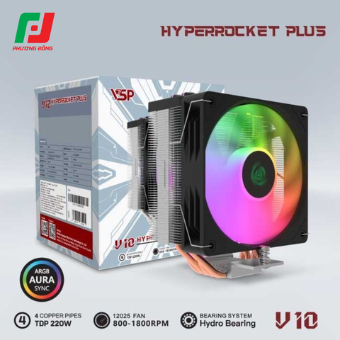  Tản Nhiệt Khí CPU VSP V10 (4 Ống Đồng / Socket Đa Năng / LED ARGB) 