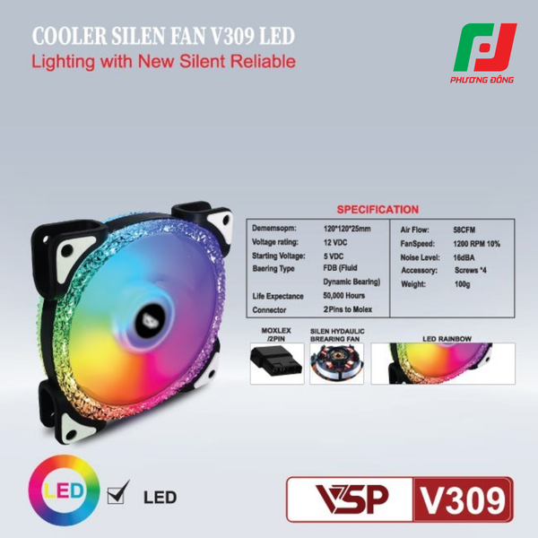  Quạt Tản Nhiệt Case VSP V309 (120MM) 