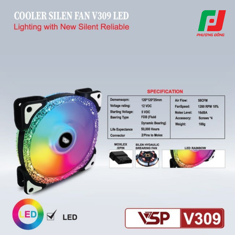  Quạt Tản Nhiệt Case VSP V309 (120MM) 