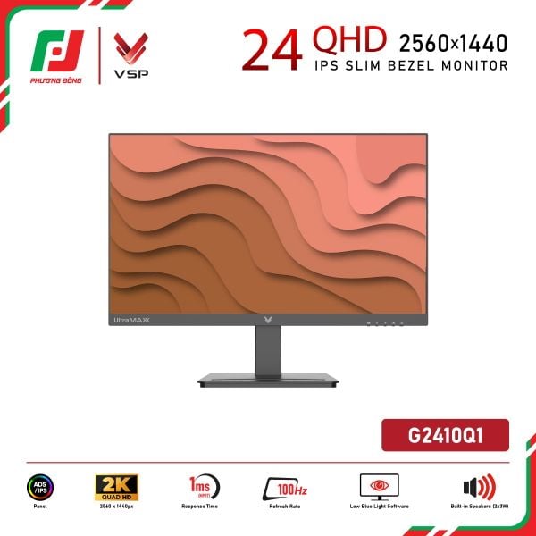  Màn hình VSP G2410Q1 – 24 inch IPS 2K QHD 100Hz 1ms, loa kép – Bảo hành 36 tháng 