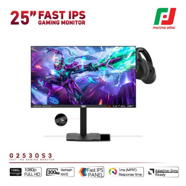  MÀN HÌNH VSP GAMING G2530S3 (25INCH/ FAST IPS/ FHD/ 300HZ/ 1MS/ FREESYNC/ ADAPTIVE-SYNC) 