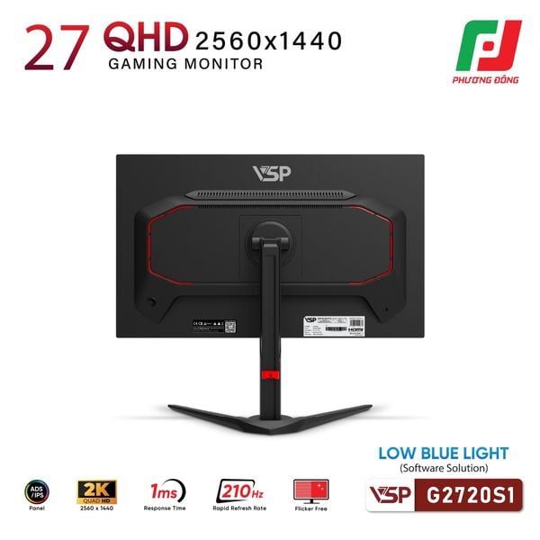  MÀN HÌNH VSP G2720QS1 (27INCH| 2K| IPS| ELED| 1.07 TỶ MÀU| 210HZ| 1MS) 