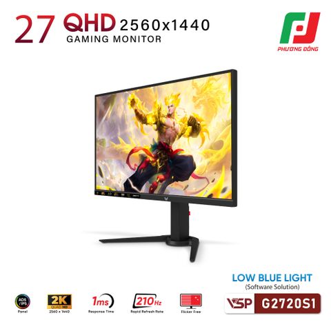  MÀN HÌNH VSP G2720QS1 (27INCH| 2K| IPS| ELED| 1.07 TỶ MÀU| 210HZ| 1MS) 