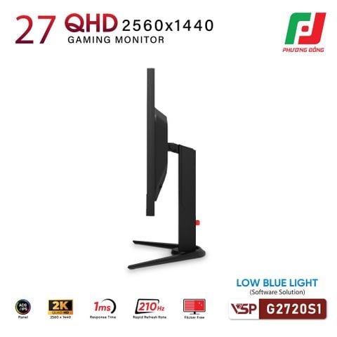  MÀN HÌNH VSP G2720QS1 (27INCH| 2K| IPS| ELED| 1.07 TỶ MÀU| 210HZ| 1MS) 