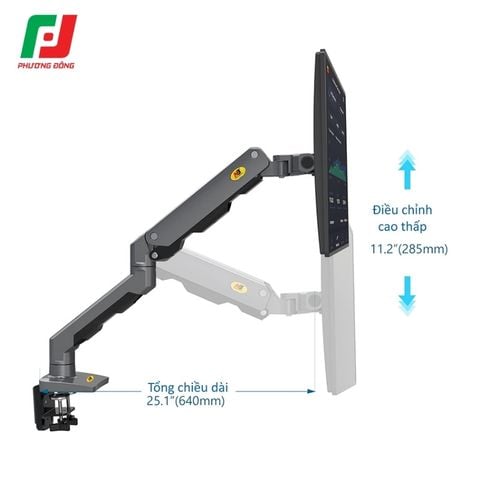  Giá Treo Màn Hình North Bayou NB G60 – Hỗ trợ 27-45 inch, Tải trọng 5-16kg, Nâng 280mm 