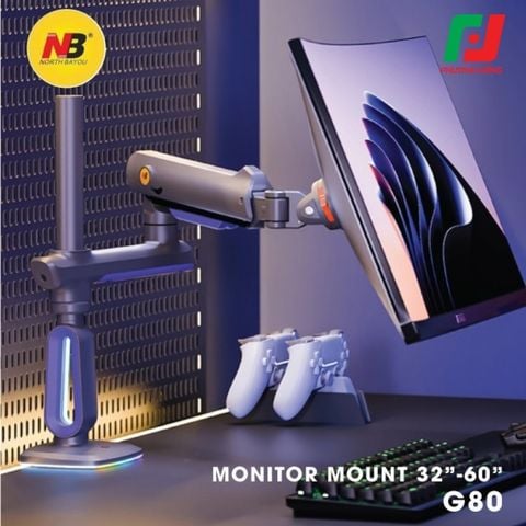 Chân Màn Hình Gaming North Bayou NB G80 – Hỗ trợ 32-60 inch, Tải trọng 20kg, Xoay 360° 