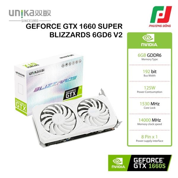  VGA UNIKA GEFORCE GTX 1660 SUPER BLIZZARDS 6GD6 V2 WHITE (6GB GDDR6) 