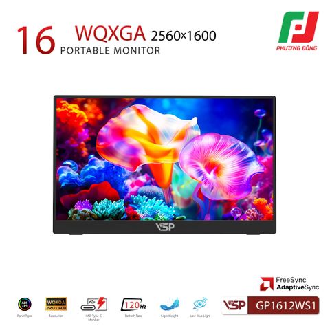  MÀN HÌNH DI ĐỘNG PORTABLE VSP GP1612WS1 (16INCH/IPS/WQXGA/120HZ/1MS/NON-TOUCH) 