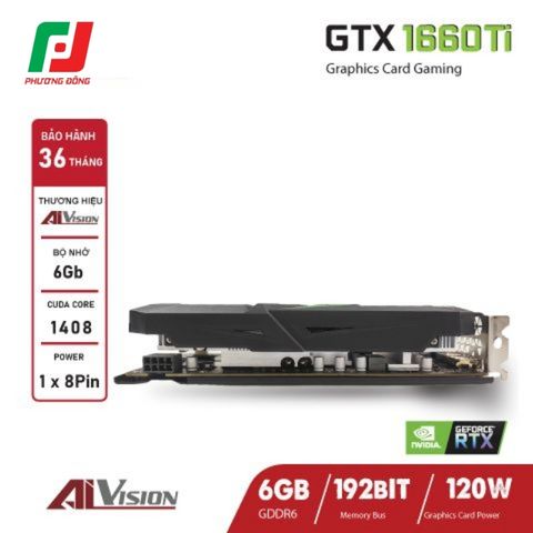  CARD MÀN HÌNH AIVISION GTX 1660 TI 6GB GDDR6 