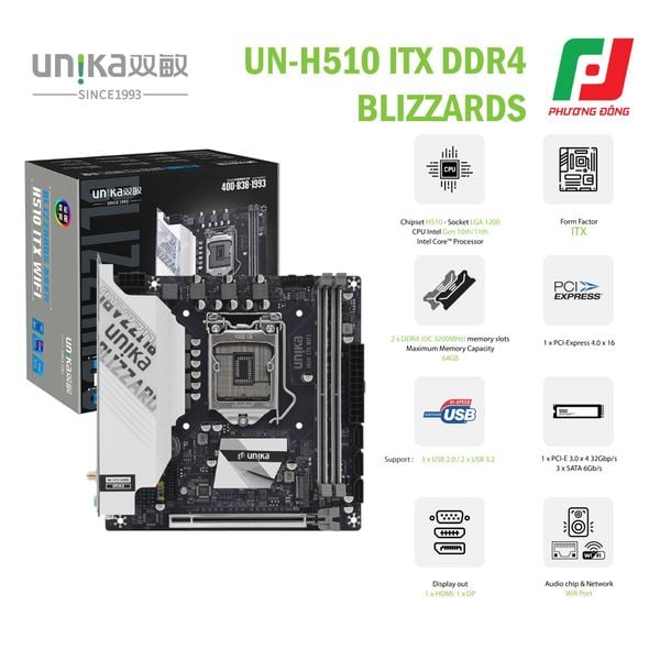  MAINBOARD UNIKA UN-H510 ITX DDR4 BLIZZARDS 