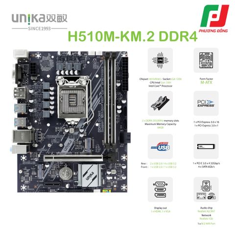  MAINBOARD UNIKA UN-H510M-K M.2 DDR4 SNIPER 