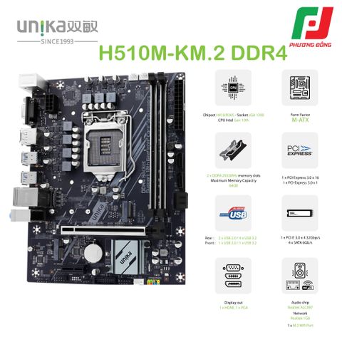  MAINBOARD UNIKA UN-H510M-K M.2 DDR4 SNIPER 