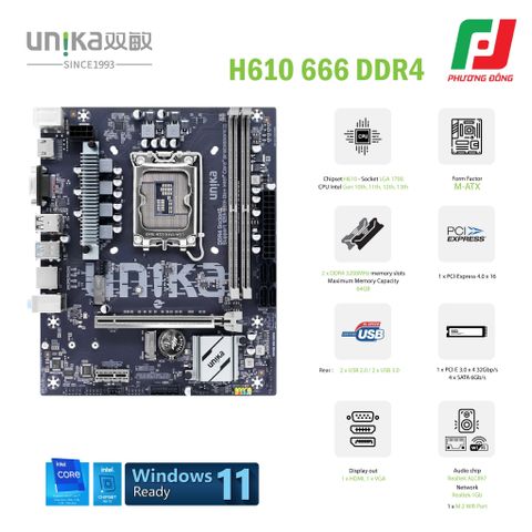  MAINBOARD UNIKA UN-H610M 666 DDR4 SNIPER 