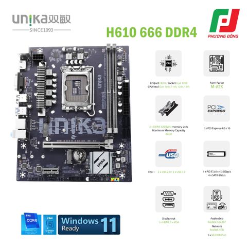  MAINBOARD UNIKA UN-H610M 666 DDR4 SNIPER 