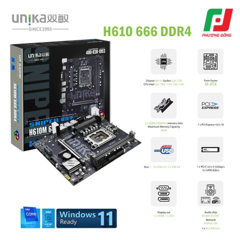  MAINBOARD UNIKA UN-H610M 666 DDR4 SNIPER 