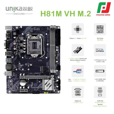  MAINBOARD UNIKA UN-H81M VH M.2 V1.0 SNIPER 