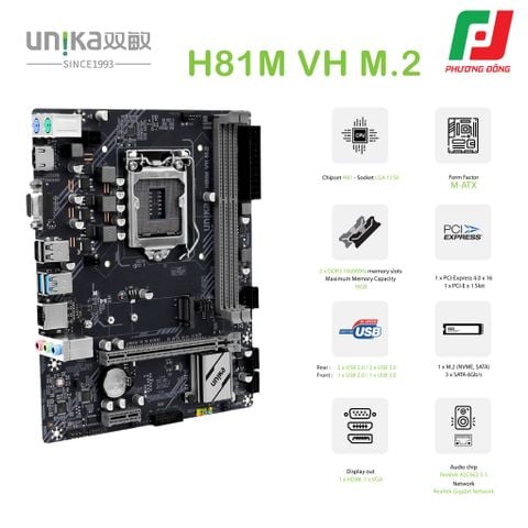  MAINBOARD UNIKA UN-H81M VH M.2 V1.0 SNIPER 