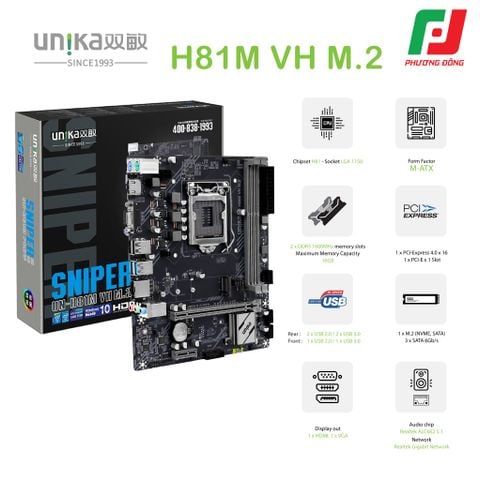  MAINBOARD UNIKA UN-H81M VH M.2 V1.0 SNIPER 