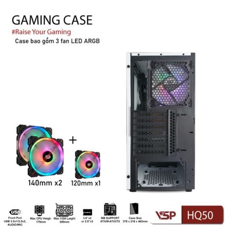  VỎ CASE MÁY TÍNH GAMING VSP HQ50 