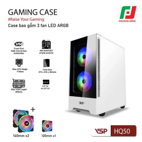  VỎ CASE MÁY TÍNH GAMING VSP HQ50 