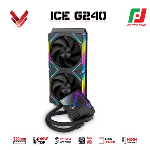  TẢN NHIỆT NƯỚC AIO VSP ICE G240 BLACK/WHITE 