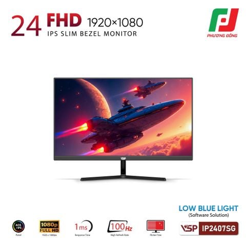  MÀN HÌNH VSP IP2407SG (25INCH/ IPS/100HZ/ FHD/ 1MS) ĐEN| TRẮNG 