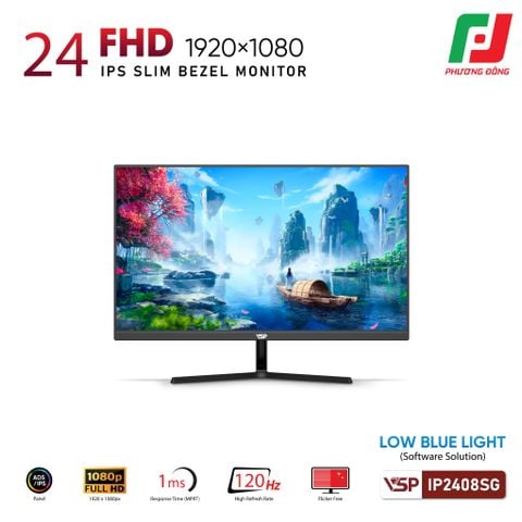  MÀN HÌNH VSP IP2408SG BLACK (24INCH| FHD| IPS| 120HZ| 1MS| FREESYNC| ADAPTIVESYNC) 