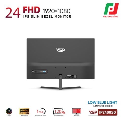  MÀN HÌNH VSP IP2408SG BLACK (24INCH| FHD| IPS| 120HZ| 1MS| FREESYNC| ADAPTIVESYNC) 