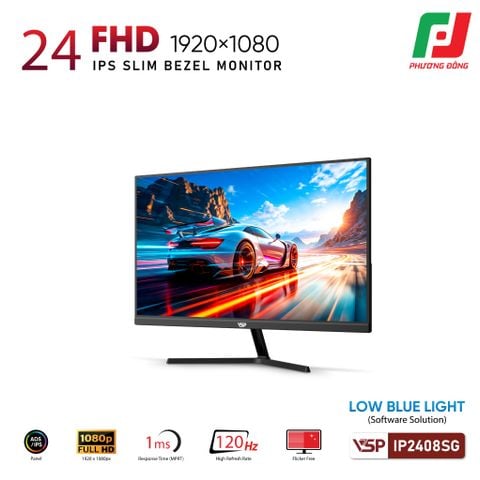  MÀN HÌNH VSP IP2408SG BLACK (24INCH| FHD| IPS| 120HZ| 1MS| FREESYNC| ADAPTIVESYNC) 