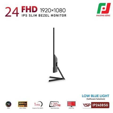  MÀN HÌNH VSP IP2408SG BLACK (24INCH| FHD| IPS| 120HZ| 1MS| FREESYNC| ADAPTIVESYNC) 