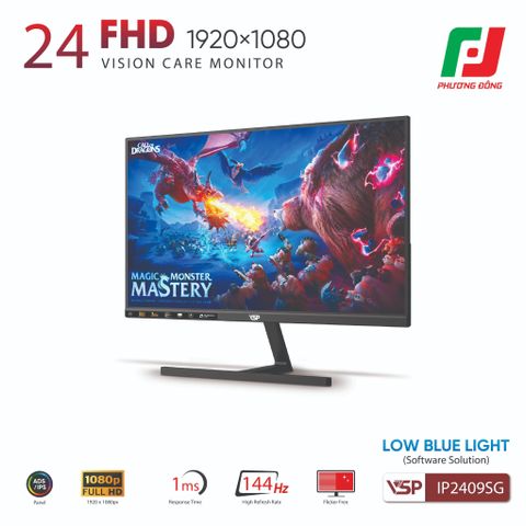  MÀN HÌNH VSP IP2409SG (24INCH/ IPS/ FHD/144HZ/ 1MS/ FREESYNC/ ADAPTIVE SYNC) 