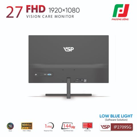  MÀN HÌNH VSP IP2709SG (27INCH| IPS| FHD| 144HZ| 1MS| FREESYNC| ADAPTIVE SYNC) 