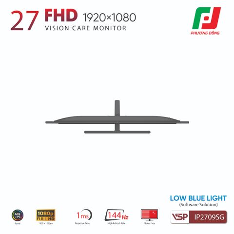  MÀN HÌNH VSP IP2709SG (27INCH| IPS| FHD| 144HZ| 1MS| FREESYNC| ADAPTIVE SYNC) 